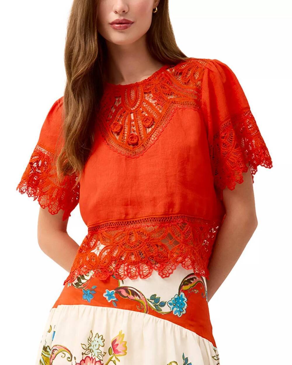 NEW MARIE OLIVER kourt linen top in grenadine